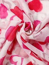 abordables Foulards pour femmes-Écharpe légère en polyester à imprimé cœurs avec pompons, douce et romantique, idéale pour la Saint-Valentin, les soirées en amoureux, le quotidien et les superpositions de saison.