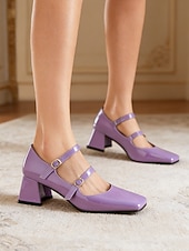 voordelige Mary Jane Pumps-Dames Mary Jane pumps met groene lakleren imitatieleer afwerking – vintage pumps met vierkante neus, dubbele band en gouden gespen, elegante retrostijl uit de jaren 50 voor dagelijks gebruik en