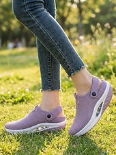 preiswerte Damen-Sneaker-Damen Lässig Täglich Innen Plateau Runde Zehe Sportlich Lässig Kunstleder Netz Schwarz Rosa Beige