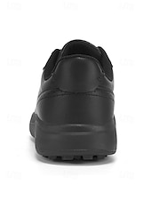 voordelige Heren Golf Schoenen-Witte golfschoenen voor heren zonder spikes, ademend bovenwerk, stabiele gripzool, minimalistische sportstijl voor golfbanen en casual gebruik.