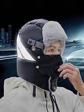 levne Pánské klobouky-Pánská zimní outdoorová sada čepice a masky – více barev, polyesterový materiál, větruodolná a teplá, ideální pro lyžování, snowboarding a aktivity v chladném počasí