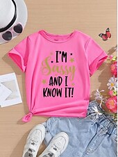 Недорогие Юмористический 3D Игровой Стиль Девочки-Девочки 3D Графика Буквы Футболка С короткими рукавами 3D печать Лето Весна Спорт Мода Уличный стиль Дети 4-12 лет Вырез под горло Повседневные на открытом воздухе Стандартный