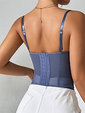 economico Corsetti-Per donna Intimo Modellante Sexy Dolce Colore Puro Pizzo Vacanza Streetwear Data Senza Maniche Spalline Blu Nero Bianco Viola Marrone Estate Primavera Vestibilità aderente