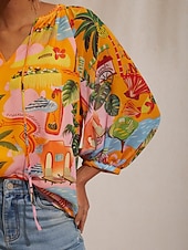 levne Halenky a košile-letní splývavý šifonový květinový top