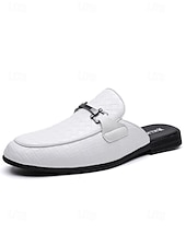 billiga Loafers-Röda slip-on loafers för män, krokodilpräglad ovandel, rygglös mule-design, elegant smart casual-stil för strandbröllop, trädgårdsceremonier och sommarevenemang