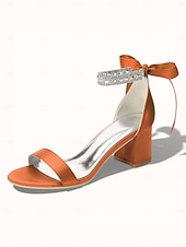 economico sposa-sandali da donna con tacco a blocco color argento, scarpe da sposa aperte con cinturino alla caviglia in cristallo per matrimoni in chiesa