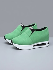economico Sneakers da donna-scarpe da ginnastica slip-on verdi da donna per il giorno di San Patrizio: scarpe da passeggio leggere con plateau per le celebrazioni dei festival irlandesi, sfilate, feste, viaggi e abbigliamento quotidiano