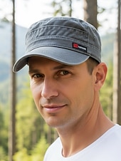 お買い得  メンズ帽子-メンズコットンミリタリーキャップ、調節可能なカジュアルアーミースタイルの帽子、複数の色、軽量で通気性のあるデザイン、メンズアウトドア&amp;日常のカジュアルな帽子