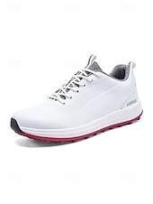 economico Scarpe da Golf da Uomo-scarpe da golf da uomo bianche e nere con design ventilato, ideali per campi da golf e sport all'aria aperta