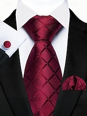 Недорогие Свадьба ACC-Набор мужских галстуков, нагрудных платков и запонок, полиэстер, разноцветные, для торжественных случаев, жениха, свадьбы, Дня святого Валентина, деловых мероприятий.