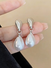 billige Bryllup ACC-Øredobber med imiterte perler til dame – tilgjengelig i gull og sølv, elegant design for bryllup, kveldsarrangementer og hverdagsbruk