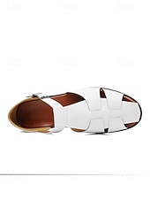 economico sandali-sandali da uomo in similpelle marrone con cinturini, design aperto traspirante, suola leggera e comoda, stile rilassato per matrimoni in spiaggia e occasioni estive