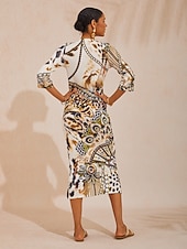 cheap Boho Dress-Vintage Leopard Jewelry High-Stretch Maxi Dress