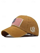 billige Tilbehør-United States 250th Anniversary Menns Brodert USA Baseball Cap Justerbar Caps i bomull Flerfarget Patriotisk Flaggbdesign USA Uavhengighetsdag Festivaler og Hverdagscasual