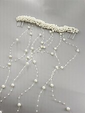 Недорогие Свадьба ACC-Женское украшение для волос с кисточками из искусственного жемчуга, элегантный свадебный аксессуар для свадеб, идеально подходит для невест.