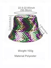 economico Accessori-cappello da pescatore con paillettes da donna – due modelli disponibili, poliestere, perfetto per il martedì grasso e le feste