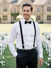 Недорогие Свадьба ACC-Мужские эластичные подтяжки из полиэстера – различные цвета, эластичный материал, стильные и удобные для свадеб, ужинов и торжественных мероприятий.