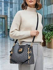 お買い得  ハンドバッグ＆トートバッグ-女性用PUレザーショルダーバッグ、マルチカラー、複数の持ち運びスタイルを備えた多用途のデザイン、スタイリッシュで広々とした日常使いに最適