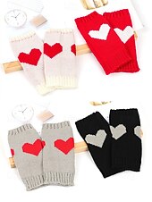 halpa ystävänpäivä-Naisten neulotut kynsikkäät sydänkuviolla, useita värejä, sopivat täydellisesti ystävänpäivään ja syksyn/talven arkikäyttöön