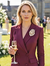 economico Matrimonio ACC-Spilla da donna in lega con perle finte, colori oro e argento, elegante design a spirale con fuochi d'artificio, perfetta per matrimoni e cene formali