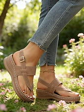 economico Sandali Comodi-sandali bassi da donna con cinturino incrociato blu comodi – stile casual estivo per passeggiate quotidiane, viaggi, giardino, spiaggia e abbigliamento all'aperto