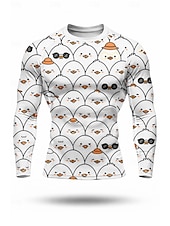 Недорогие Футболки и майки для бега-Муж. Универсальные Компрессионная футболка Футболка для бега 3D печать Длинный рукав Футболка Футболка Весна Осень Геометрический принт Быстровысыхающий Сжатие видеоизображений Для тренировки Power