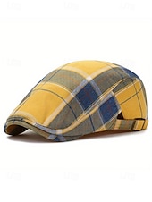 cheap Accessories-Men's Plaid Flat Cap Newsboy Hat, Cotton-Polyester Blend, Multi-Color Classic Ivy Style Cap for St. Patrick's Day Celebration &amp; Everyday Casual Wear