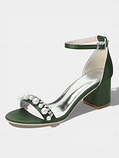 halpa Morsian-Naisten norsunluunväriset kristallipalikkakorkosandaalit, elegantit nilkkaremmillä varustetut hääkengät moderneihin kaupunkihäihin