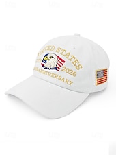 cheap Accessories-United States 250th Anniversary Men's Adjustable Cotton Cap with Embroidered American Flag, Multiple Colors, Ideal for Independence Day and Celebrations