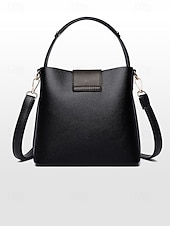 お買い得  ハンドバッグ＆トートバッグ-女性用フェイクレザーバケットバッグ - 多用途のショルダーバッグとクロスボディスタイル、複数の色、カジュアルからセミフォーマルまで使えるトレンディで丈夫なバッグ