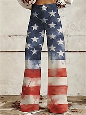  250-jähriges Jubiläum USA Retro Vintage 1970er Hose Hose mit weitem Bein Hippie Disco Hohe Taille Kostüm Damen Maskerade 4. Juli Unabhängigkeitstag Erwachsene Hose