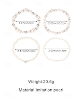 Недорогие Свадьба ACC-Женский набор браслетов из искусственного жемчуга, элегантный дизайн из серебра и жемчуга, разнообразные варианты для свадеб, вечеринок, торжественных мероприятий и в качестве свадебного аксессуара.