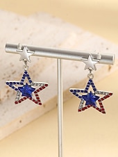  Vereinigte Staaten 250. Jubiläum Damen Legierung Amerikanische Flagge Ohrringe – Mehrere Stile – Perfekt für  Unabhängigkeitstagsfeierlichkeiten