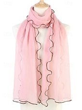 baratos Lenços Femininos-Lenço feminino leve em poliéster – várias cores, design macio e elegante, ideal para férias e uso casual no dia a dia.