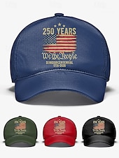 זול אביזרים-כובע בייסבול מתכוונן לגברים - חגיגות 250 שנה ויום העצמאות, מגוון צבעים, חומר פוליאסטר, מושלם לאירועים חיצוניים ולבוש חגיגי