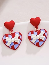 billige Valentinsdag-Hjerteøreringer til dame, legeringsmateriale, flere hjertestiler, søt og romantisk design, passer for kvinner, perfekt til valentinsdagen, bryllup og romantiske anledninger