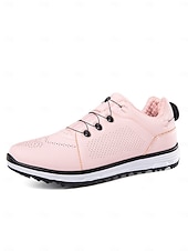 abordables Zapatos de Golf para Mujeres-Zapatos de golf rosas para mujer: zapatillas de golf elegantes y ligeras para mujer, suela amortiguadora para jugar al golf, entrenar, caminar y uso diario.