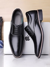 baratos Sapatos Oxford-Sapatos sociais masculinos marrons com cadarço – elegantes e confortáveis, com acabamento em verniz brilhante, perfeitos para casamentos e eventos formais.