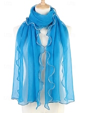 baratos Lenços Femininos-Lenço feminino leve em poliéster – várias cores, design macio e elegante, ideal para férias e uso casual no dia a dia.