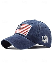 billige Tilbehør-United States 250th Anniversary Menns Brodert USA Baseball Cap Justerbar Caps i bomull Flerfarget Patriotisk Flaggbdesign USA Uavhengighetsdag Festivaler og Hverdagscasual