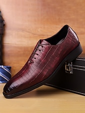 ieftine Pantofi Oxford-Pantofi Oxford maro pentru bărbați din piele ecologică – stil clasic pentru nunți formale, evenimente de afaceri și ocazii speciale