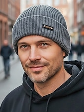 preiswerte Herrenhüte-Strickmütze für Herren, weiche, gerippte Wintermütze in verschiedenen Farben, lässiger Outdoor-Stil, warme und bequeme Kopfbedeckung für Herren, ideal für Outdoor-Aktivitäten und den Alltag.