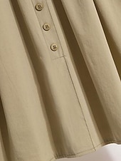 olcso Laza szoknyák-Női Divat Alkalmi Midi Magas derék Szoknyák Sima Zseb Nyúlós Napi Utca Fekete Khakizöld Tavasz Poliészter