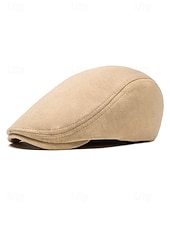 baratos Chapéus Masculinos-Boina masculina casual em poliéster com design simples e elegante, disponível em várias cores, perfeita para o uso diário.