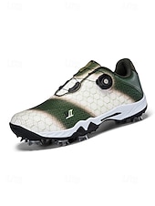 Χαμηλού Κόστους Ανδρικά Παπούτσια Γκολφ-Ανδρικά κόκκινα και μαύρα παπούτσια γκολφ – υψηλής ποιότητας συνθετικό δέρμα, αδιάβροχα, ιδανικά για γκολφ και ενεργό τρόπο ζωής σε εξωτερικούς χώρους