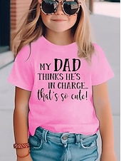 preiswerte Mädchens 3D verspielter Humor-Mädchen 3D Grafik Buchstabe T-Shirt Kurzarm 3D-Druck Sommer Frühling Sport Mode Streetwear Kinder 4-12 Jahre Rundhalsausschnitt Lässig Täglich Outdoor Normale Passform