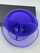 olcso Esküvő ACC-női poliészter kalap, többszínű virágos hálós koktél fejdísz, elegáns vintage stílus esküvőkre, esti vacsorákra, kerti partikra, versenyekre és hivatalos rendezvényekre