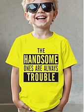 お買い得  男の子の3D面白いユーモア-男の子 3D グラフィック レタード Tシャツ Ｔシャツ 半袖 3Dプリント 夏 春 スポーツ ファッション ストリートファッション 子供 4〜12年 クルーネック カジュアル 日常 アウトドア レギュラー