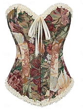 ieftine Corsete-Pentru femei Îmbrăcăminte modelare corporală Sexy Dulce Floral Nasturi Zilnic Casă Vacanță Fără manșon De Pe Umăr Albastru piscină Roz Îmbujorat Maro Trifoi Primăvară Toamnă Fit regulat