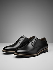ieftine Pantofi derby-Pantofi clasici derby din piele ecologică pentru bărbați – design elegant și confortabil pentru nunți și evenimente formale